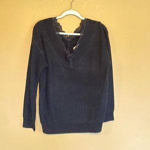 Women’s Black V-Neck Sweater